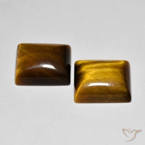 Gemme di Occhio di tigre Marrone medio naturale da 12.53 ct, Taglio a baguette, Opaco