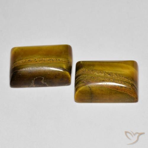 Gemme di Occhio di tigre Marrone chiaro naturale da 15.83 ct, Taglio a baguette, Opaco
