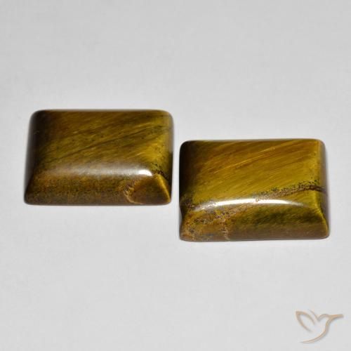 Gemme di Occhio di tigre Marrone caldo naturale da 20.00 ct, Taglio a baguette, Opaco