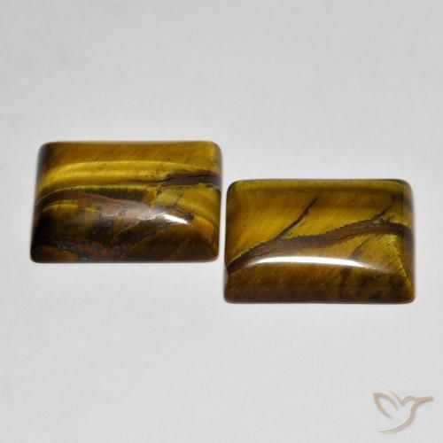 Gemme di Occhio di tigre Marrone caldo naturale da 18.41 ct, Taglio a baguette, Opaco
