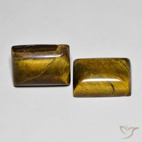 Gemme di Occhio di tigre Pan di zenzero marrone naturale da 15.79 ct, Taglio a baguette, Opaco