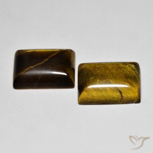 Gemme di Occhio di tigre Pan di zenzero marrone naturale da 15.79 ct, Taglio a baguette, Opaco