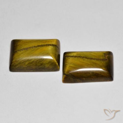 Gemme di Occhio di tigre Marrone medio naturale da 14.11 ct, Taglio a baguette, Opaco