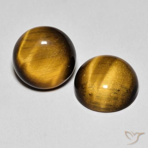 Gemme di Occhio di tigre Marrone caldo naturale da 7.22 ct, Rotondo, Opaco