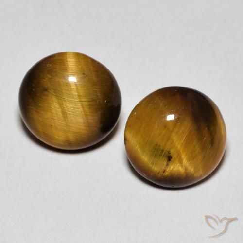 2.82ctw Naturale Marrone medio Occhio di tigre, Rotondo, Opaco