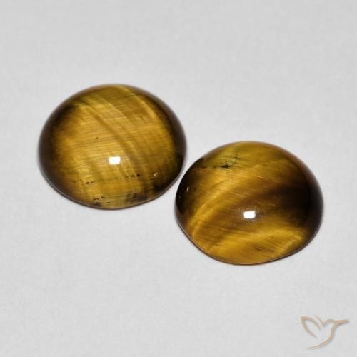 Gemme di Occhio di tigre Marrone medio naturale da 2.82 ct, Rotondo, Opaco