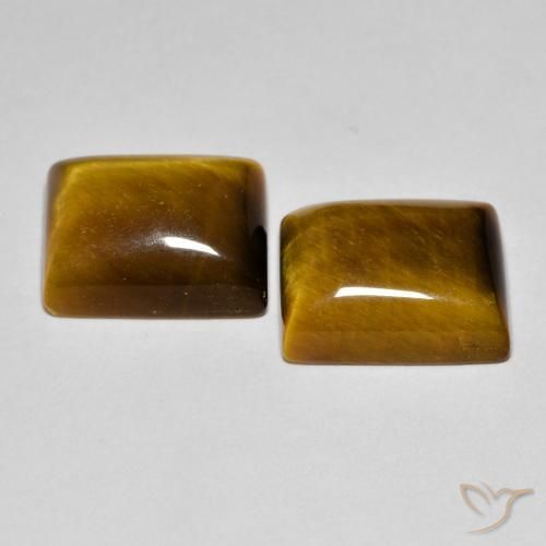 Gemme di Occhio di tigre Marrone dorato naturale da 12.43 ct, Taglio a baguette, Opaco