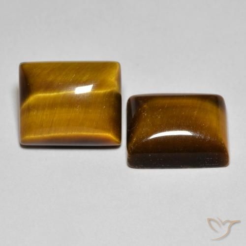 Gemme di Occhio di tigre Marrone dorato naturale da 12.46 ct, Taglio a baguette, Opaco