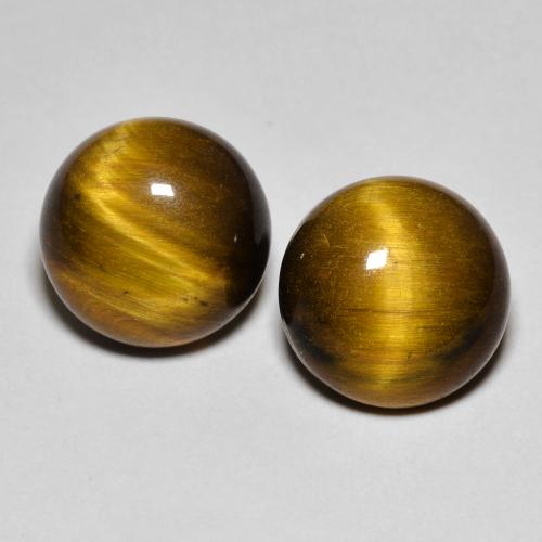 Tiger's eye naturale marrone da 7,99 ct, taglio rotondo, opaco
