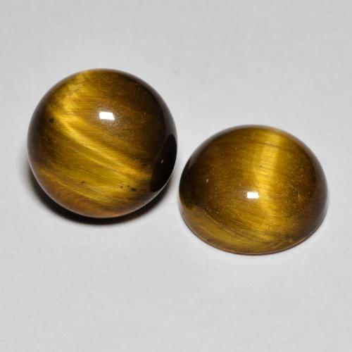 Tiger's eye naturale marrone da 7,99 ct, taglio rotondo, opaco