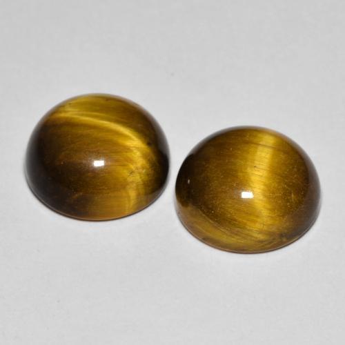 Tiger's eye naturale marrone da 7,99 ct, taglio rotondo, opaco