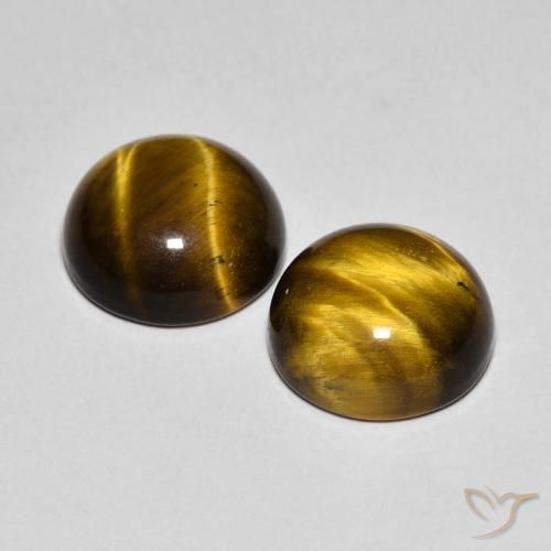 Gemme di Occhio di tigre Marrone caldo naturale da 7.60 ct, Rotondo, Opaco