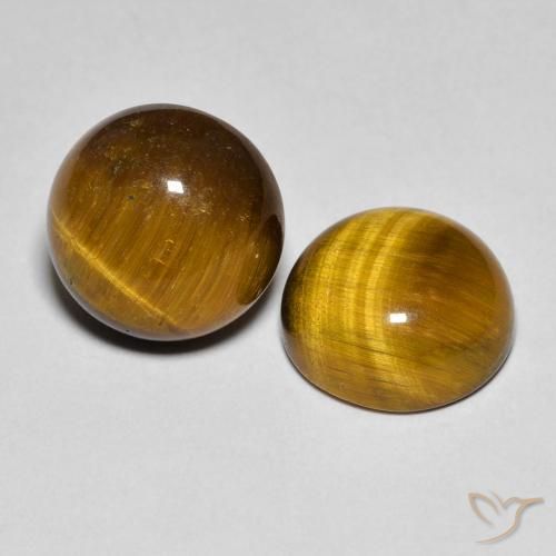 Gemme di Occhio di tigre Marrone medio naturale da 8.41 ct, Rotondo, Opaco