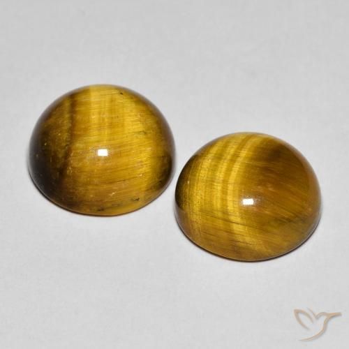 Gemme di Occhio di tigre Marrone medio naturale da 8.41 ct, Rotondo, Opaco