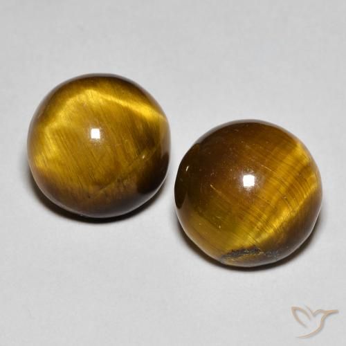 8.43ctw Naturale Marrone dorato Occhio di tigre, Rotondo, Opaco