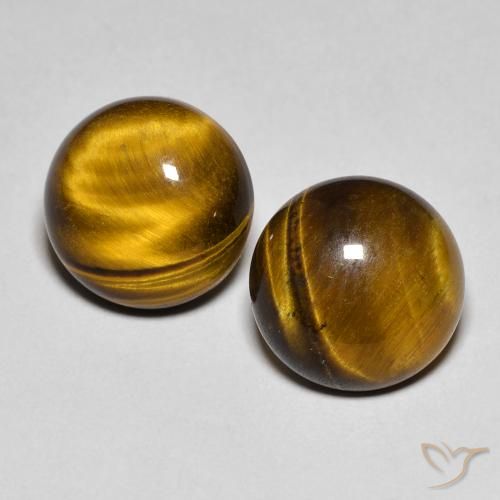 Gemme di Occhio di tigre Marrone caldo naturale da 7.56 ct, Taglio rotondo, Opaco