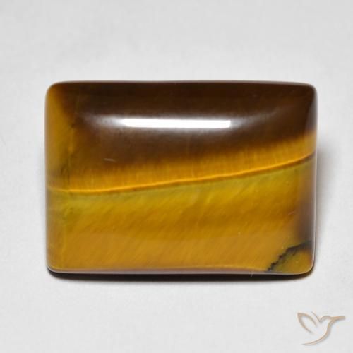 11.97ct Naturale Marrone dorato Occhio di tigre, Taglio a baguette, Opaco