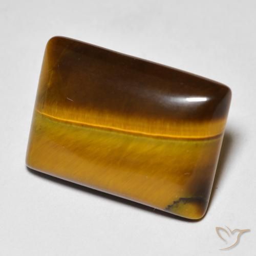 Occhio di tigre Marrone dorato naturale da 11.97 ct, Taglio a baguette, Opaco