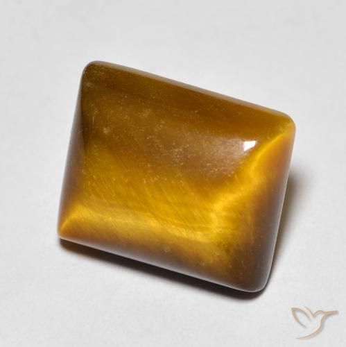 Occhio di tigre Medium Light-Brown naturale da 6.31 ct, Taglio a baguette, Opaco