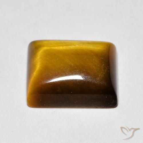 Occhio di tigre Medium Light-Brown naturale da 6.31 ct, Taglio a baguette, Opaco