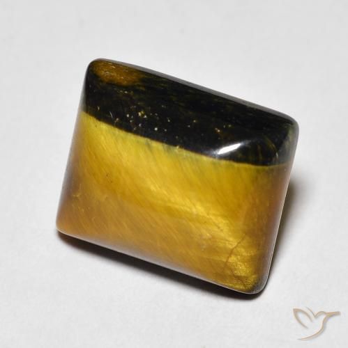 6.42ct Naturale Medium Dark-Brown Occhio di tigre, Taglio a baguette, Opaco