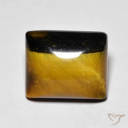 Occhio di tigre Medium Dark-Brown naturale da 6.42 ct, Taglio a baguette, Opaco
