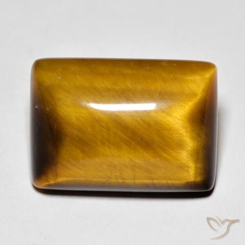 Occhio di tigre Medium Light-Brown naturale da 13.65 ct, Taglio a baguette, Opaco