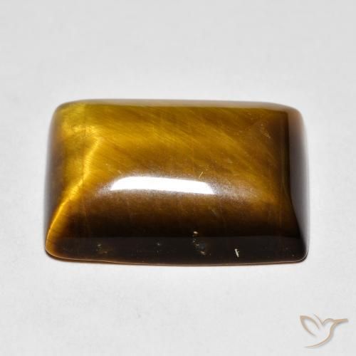 Occhio di tigre Medium Light-Brown naturale da 13.65 ct, Taglio a baguette, Opaco