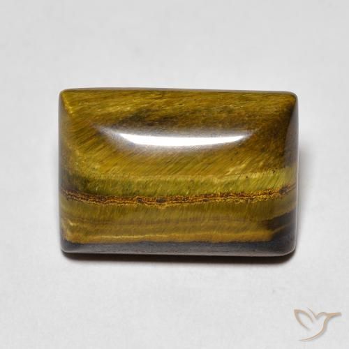 7.65ct Naturale Marrone medio Occhio di tigre, Taglio a baguette, Opaco