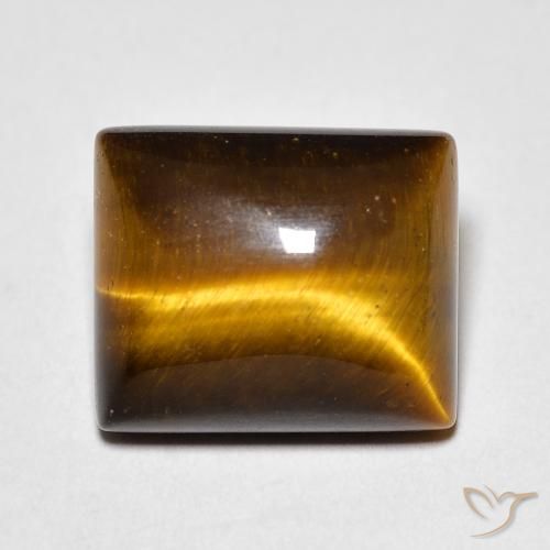 6.42ct Naturale Marrone medio Occhio di tigre, Taglio a baguette, Opaco