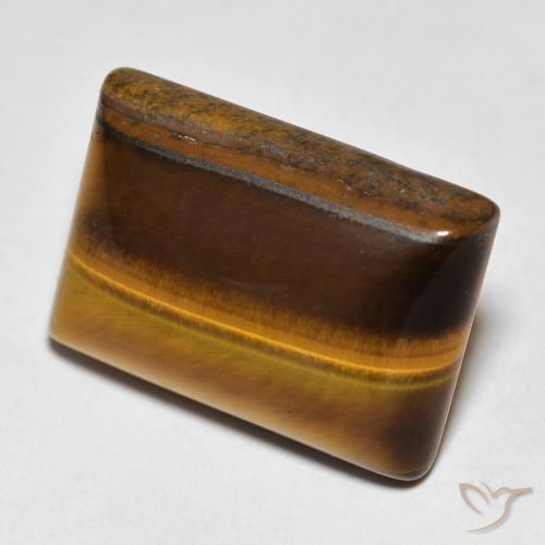 Occhio di tigre Marrone dorato naturale da 12.78 ct, Taglio a baguette, Opaco