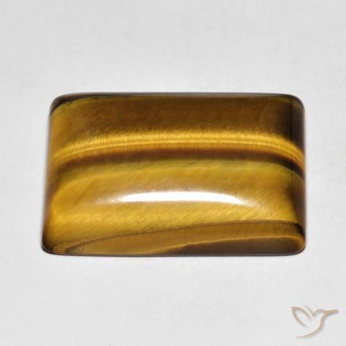 Occhio di tigre Marrone dorato naturale da 12.78 ct, Taglio a baguette, Opaco