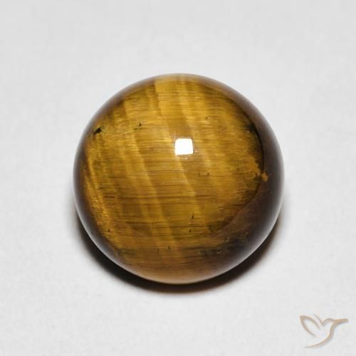 2.39ct Naturale Marrone dorato Occhio di tigre, Rotondo, Opaco