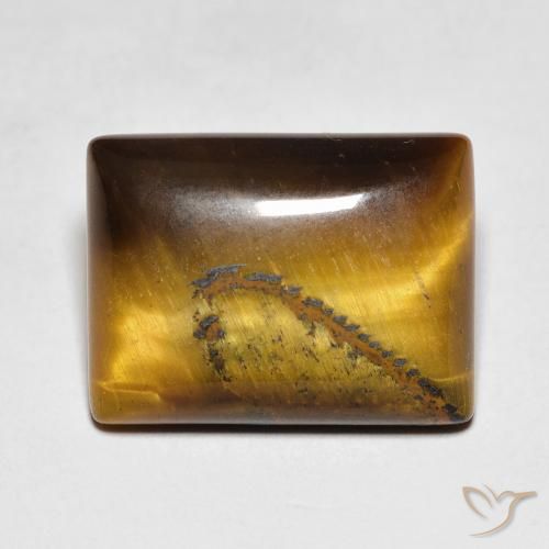9.14ct Naturale Medium Dark-Brown Occhio di tigre, Taglio a baguette, Opaco