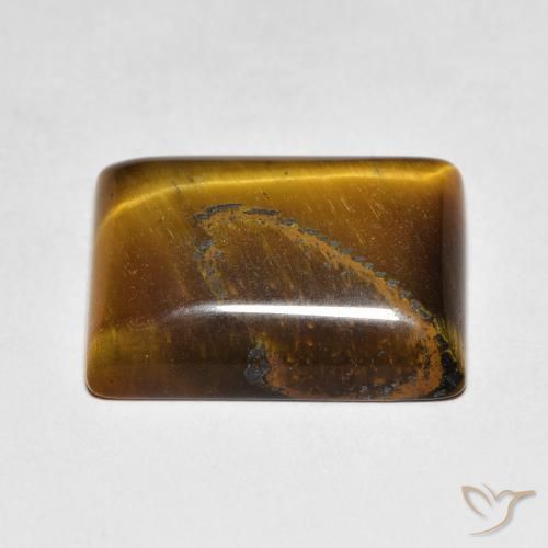 Occhio di tigre Medium Dark-Brown naturale da 9.14 ct, Taglio a baguette, Opaco