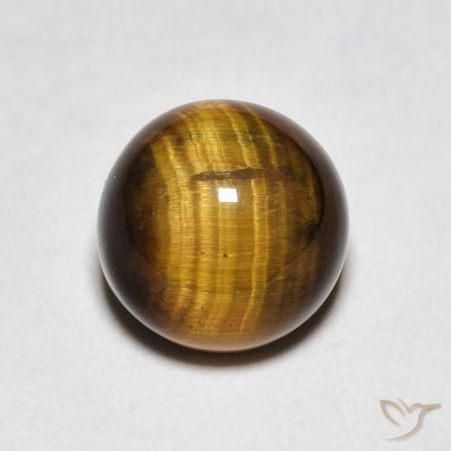 2.18ct Naturale Marrone caldo Occhio di tigre, Rotondo, Opaco