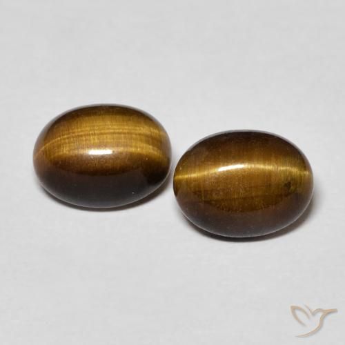 2.62ctw Naturale Marrone caldo Occhio di tigre, Ovale, Opaco