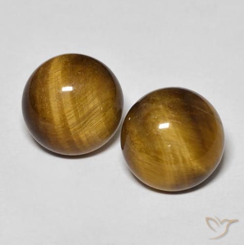 7.57ctw Naturale Marrone medio Occhio di tigre, Rotondo, Opaco