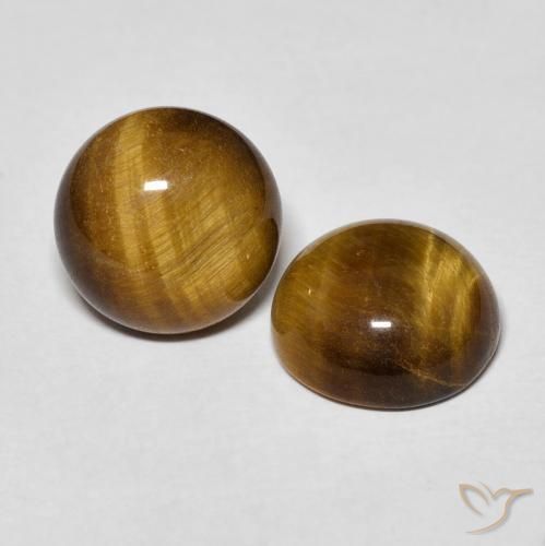 Gemme di Occhio di tigre Marrone medio naturale da 7.57 ct, Rotondo, Opaco