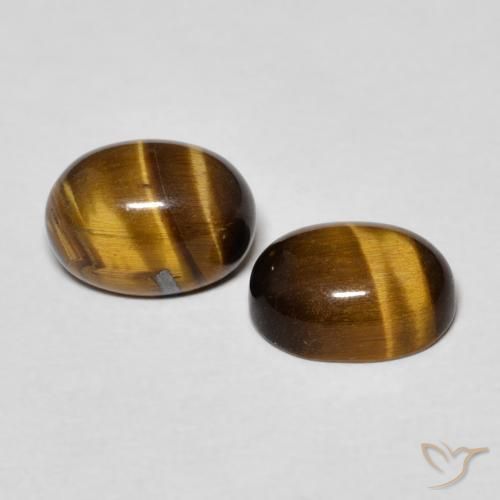 Gemme di Occhio di tigre Marrone dorato naturale da 2.84 ct, Ovale, Opaco