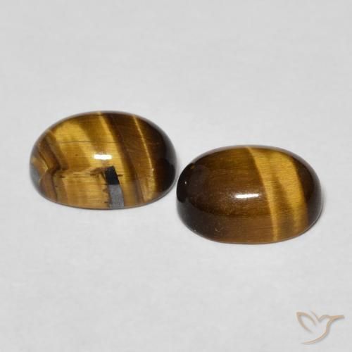 Gemme di Occhio di tigre Marrone dorato naturale da 2.84 ct, Ovale, Opaco