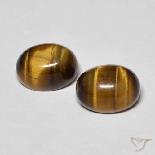 3.16ctw Naturale Marrone giallastro Occhio di tigre, Ovale, Opaco