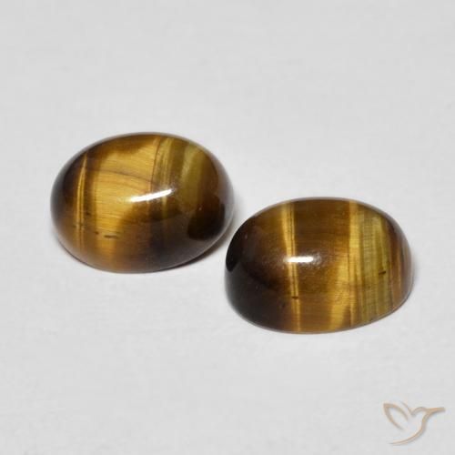 Tiger's eye naturale marrone da 3,16 ct, taglio ovale, opaco