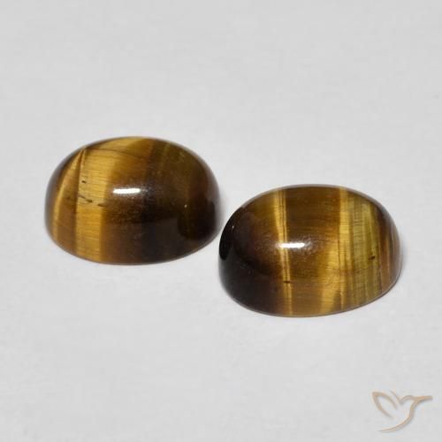 Tiger's eye naturale marrone da 3,16 ct, taglio ovale, opaco
