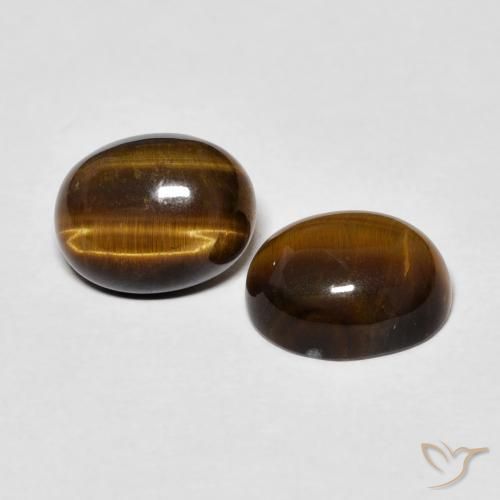 Gemme di Occhio di tigre Marrone medio naturale da 4.43 ct, Ovale, Opaco