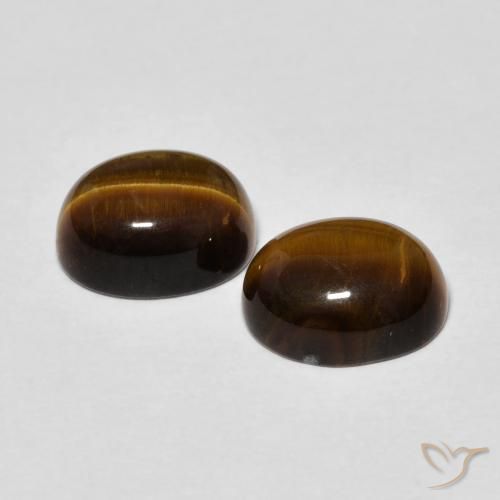 Gemme di Occhio di tigre Marrone medio naturale da 4.43 ct, Ovale, Opaco