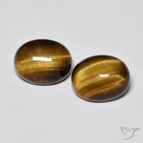 3.60ctw Naturale Marrone dorato Occhio di tigre, Ovale, Opaco