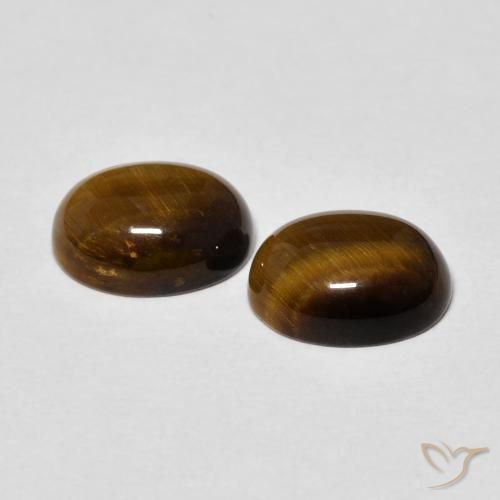 Gemme di Occhio di tigre Marrone dorato naturale da 3.60 ct, Ovale, Opaco