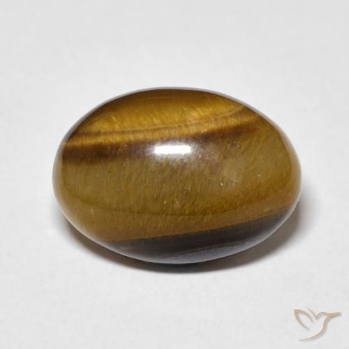 Occhio di tigre Marrone giallastro naturale da 5.64 ct, Ovale, Opaco