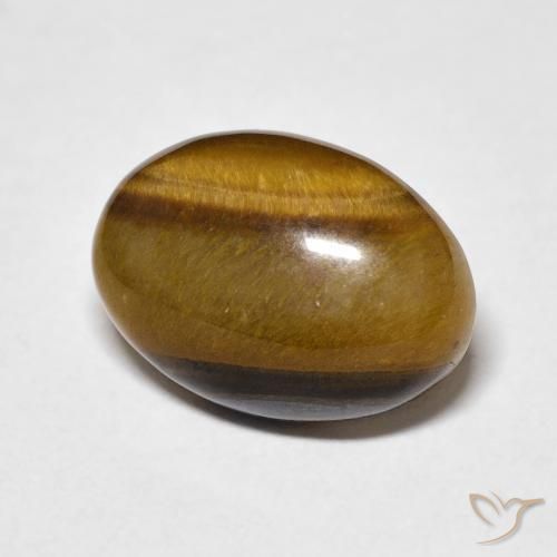 Occhio di tigre Marrone giallastro naturale da 5.64 ct, Ovale, Opaco